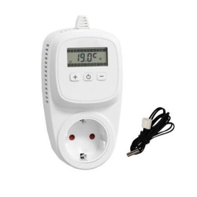 Konnektorba dugható digitális termosztát WIFI csatlakozással digitális kijelzővel