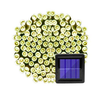 Napelemes fényfüzér 32 méter 300 db fehér LED kültéri világítás vízálló karácsonyi dekoráció 8 üzemmódú napelemes világítás