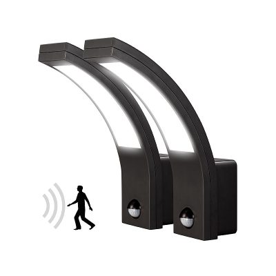 Mozgásérzékelős állítható kültéri LED lámpa 2 db 15W fekete kültéri fali LED lámpa PIR érzékelővel 1100 lm IP54