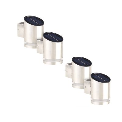 WL-125 Napelemes LED fali lámpa 4 darab rozsdamentes acél 