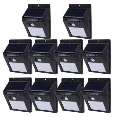10 db napelemes mozgásérzékelős fali lámpa 4W 20 SMD LED beépített akkumulátorral mozgásérzékelővel