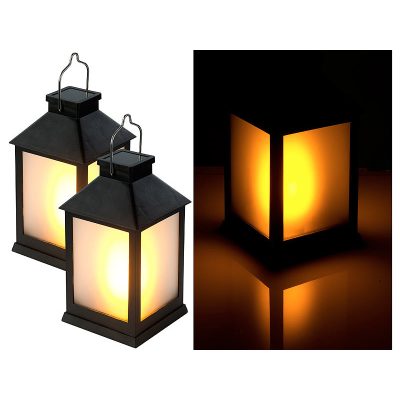 Napelemes kerti lámpa lánghatású LED, 2 darab fényérzékelővel újratölthető akkumulátorral