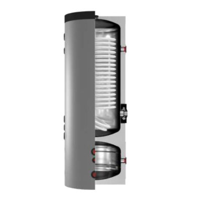 Hibrid tartály 1 hőcserélővel hőszivattyúval kompatibilis 250/90l Indirekt tároló és puffertartállyal kombinálva HMV-be épített 