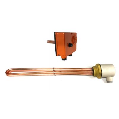 Fűtőbetét 230V 7500W fűtőpatron, külső termosztáttal, 1½" azaz 6/4" cekász 7,5 kW