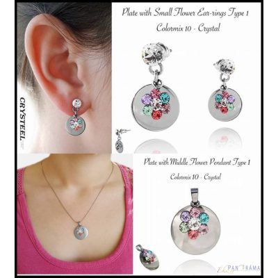 Swarovski kristály nemesacél szett - Crysteel plate color