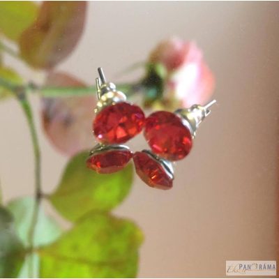 Swanis ® Crysteel fülbevaló több színben - piros 8 mm