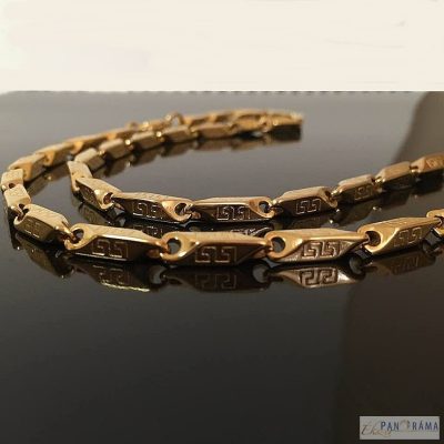 18K aranyozott nemesacél férfi nyaklánc - Sámson / 5 mm