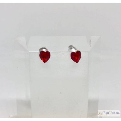 Swanis® kristályos beszúrós fülbevaló piros szív 5 mm
