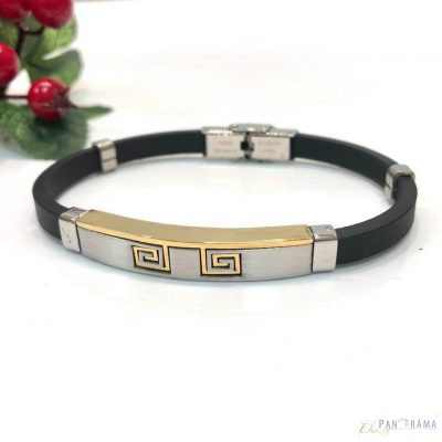 Férfi nemesacél kaucsuk karkötő - Benjamin