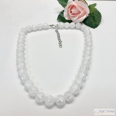 Roppantott hegyikristály, ásvány gyöngy nyakék-Clara