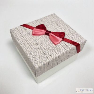 Díszdoboz órás, karpereces, masnival - piros