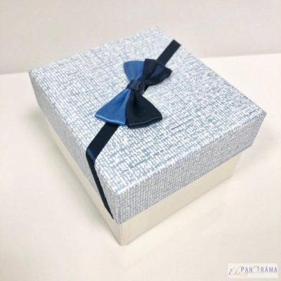 Díszdoboz órás, karpereces, masnival - kék