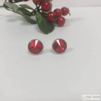 Berns® kristályos beszúrós fülbevaló - Xénia Piros