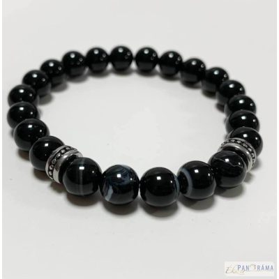 Ásvány-gyöngy gumis karkötő - Cyntia