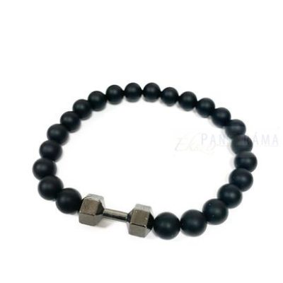 Ásvány karkötő - Ónix súlyzós