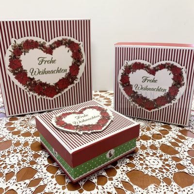 Díszdoboz szett karácsonyi - 3D szív