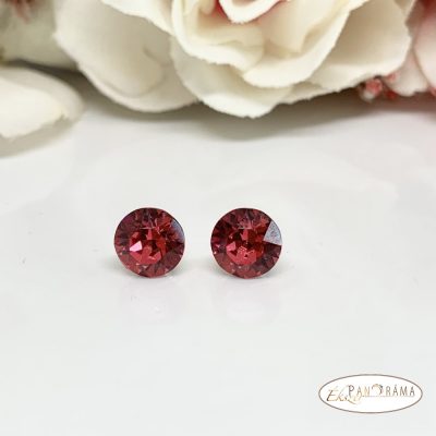 Swanis® kristályos fülbevaló 8 mm - fuchsia