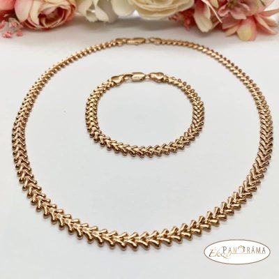  18K Gold Filled nyaklánc, karkötő szett - Edit