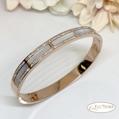 Aranyozott nemesacél nyitható karperec - Triniti