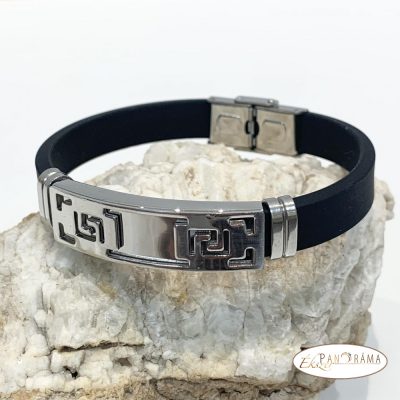 Férfi nemesacél kaucsuk karkötő - Mark