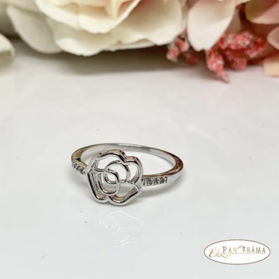White Gold Filled gyűrű - Rózsa