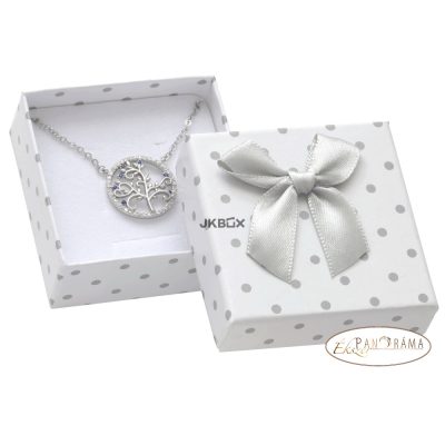 Díszdoboz, közepes szettes ezüst masnival