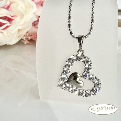 White Gold Filled nyaklánc medállal - Heart