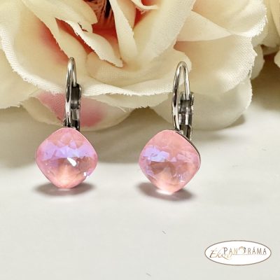 Antiallergén, Swanis® párna kristályos, francia kapcsos fülbevaló - Lili Light Rose MI 10