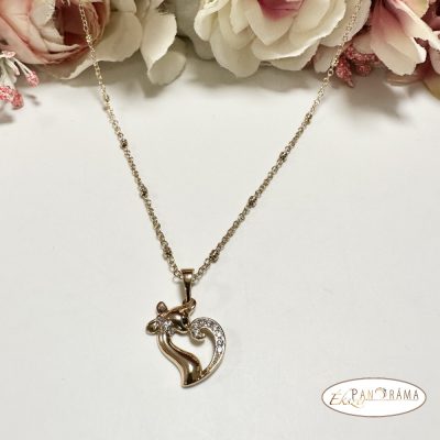 18K Gold Filled nyaklánc medállal - Cat&heart