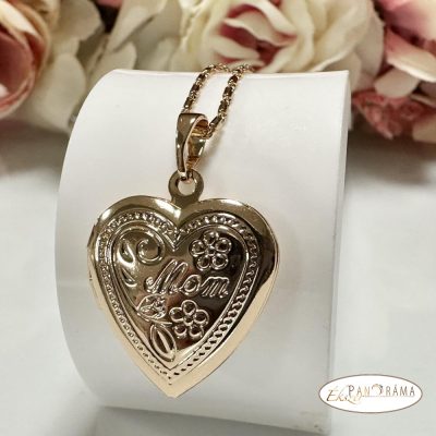 18K Gold Filled,antiallergén nyaklánc fényképtartós medállal - Valentina 1MOM