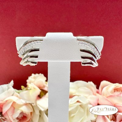 White Gold Filled,antiallergén kristályos fülbevaló - Nina