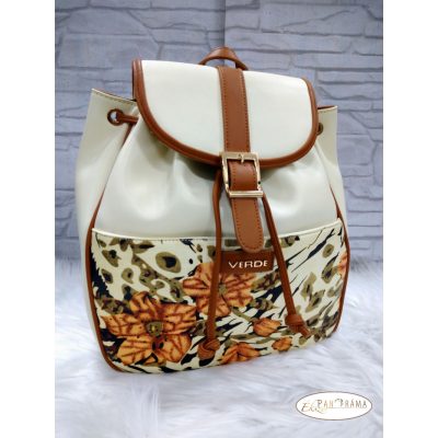 Női rostbőr VERDE háti táska - Ivory