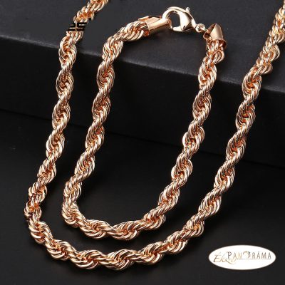 Nyaklánc és karkötő,Gold Filled antiallergén szett - Grace