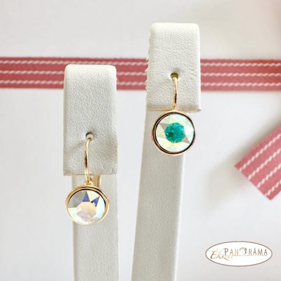 Eredeti kristályos, antiallergén, 18K Gold Filled fülbevaló - Veronica