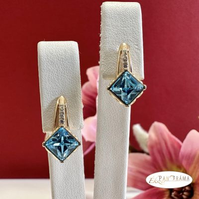 Eredeti kristályos, antiallergén, 18K Gold Filled fülbevaló - Lisa