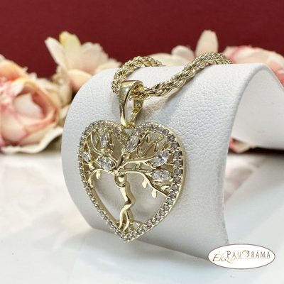  14K Gold Filled, antiallergén, medálos nyaklánc - Életfa