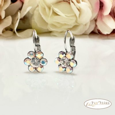 SWANIS® kristállyal készült francia kapcsos fülbevaló- Flower AB
