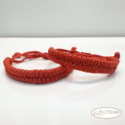 Páratlan páros piros zsinóros karkötő 