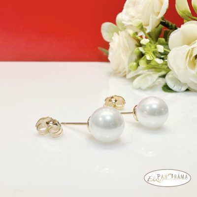 18K Gold Filled beszúrós gyöngy fülbevaló - Jella 9mm