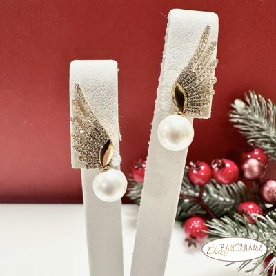 Antiallergén, 18K Gold Filled kapcsos fülbevaló - Wing gold