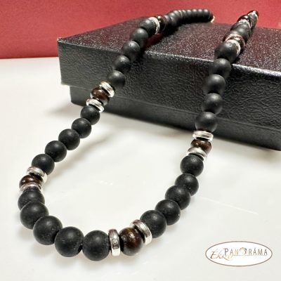 ÁSVÁNYKŐ FÉRFI NYAKLÁNC - Ónix matt 6 mm