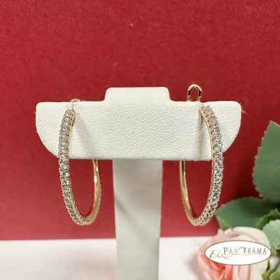  18K Gold Filled karika fülbevaló kristályokkal - Milena