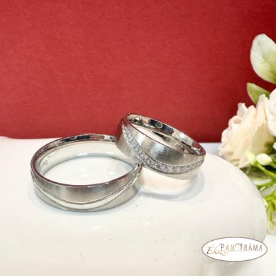 Nemesacél női karikagyűrű - TIRANA WHITE