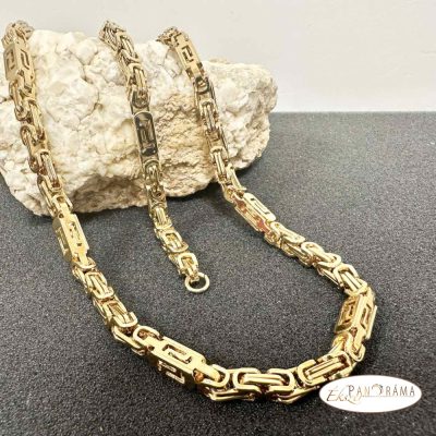 Nemesacél szett, aranyozott Férfi nyaklánc karkötővel - Timot