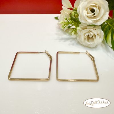  18K Gold Filled, antiallergén szögletes “karika” fülbevaló - Zenta 40