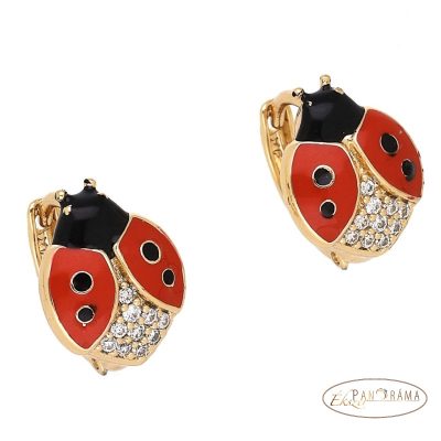 Antiallergén, 18K Gold Filled kapcsos fülbevaló - Katica big