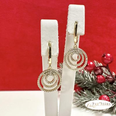 14K Gold Filled lógós, kristályos fülbevaló - Miléna