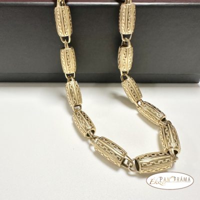 Nemesacél, aranyozott Férfi Nyaklánc barakk - Zeus 10