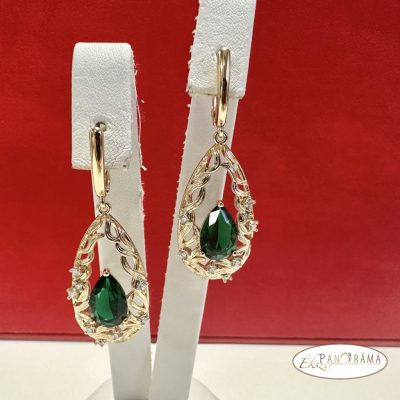 18K Gold Filled lógós, kristályos fülbevaló- Írisz