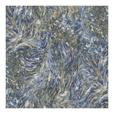 Kék alapon arany mintás tapéta